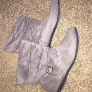 Ruffled Gray Booties